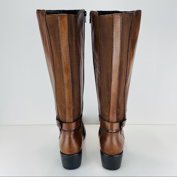 📌SOLD📌 BUSSOLA STYLE ANTWERPEN TAN LEATHER TALL BOOTS - Picture 9 of 16